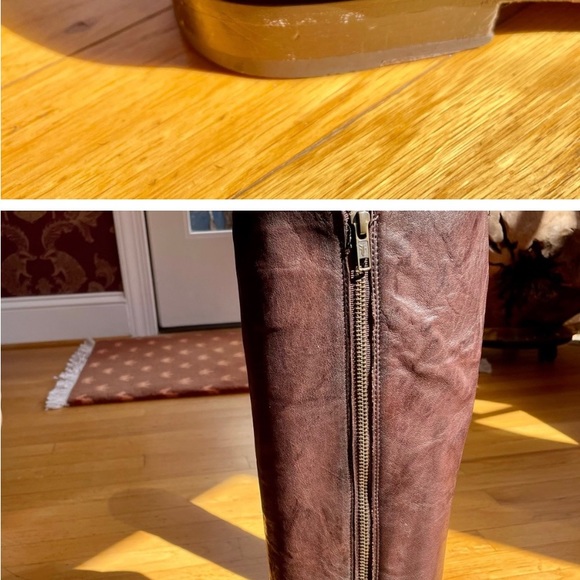 Frye Melissa Riding Boots | women’s size 9B | distressed brown - Picture 3 of 8